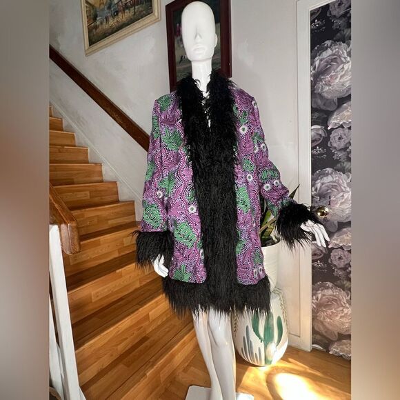 FP x Anna Sui Jacquard Faux Fur Jacket - Picture 5 of 8